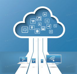 云服务应用背景矢量图 数字文化创意内容应用服务的高效解决方案